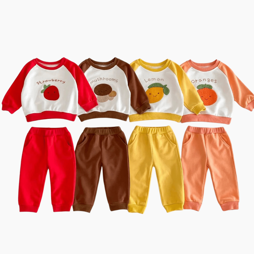 Fruit Pattern Sweatshirt Set