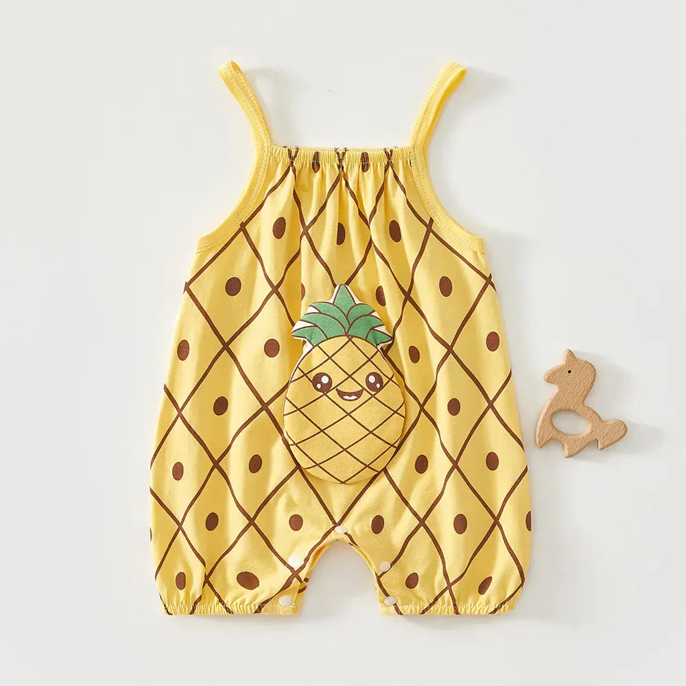 Pineapple / 3-6M Fruit Print Baby Romper
