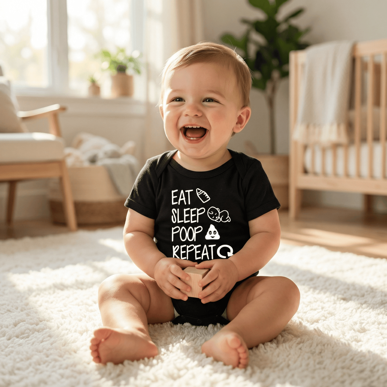 Funny "Eat Sleep Poop Repeat" Newborn Baby Romper
