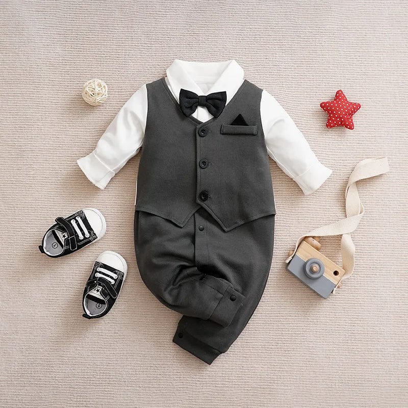 Dark Grey / 0-3M Gentleman Handsome Party