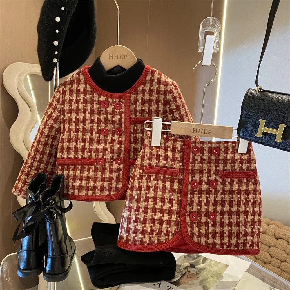as picture1 / 1-2T 90cm Girl 2 Piece Tweed Set
