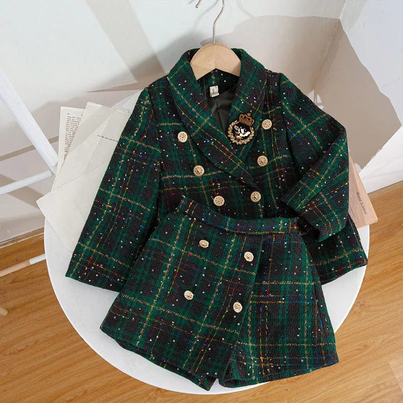 as picture5 / 1-2T 90cm Girl 2 Piece Tweed Set