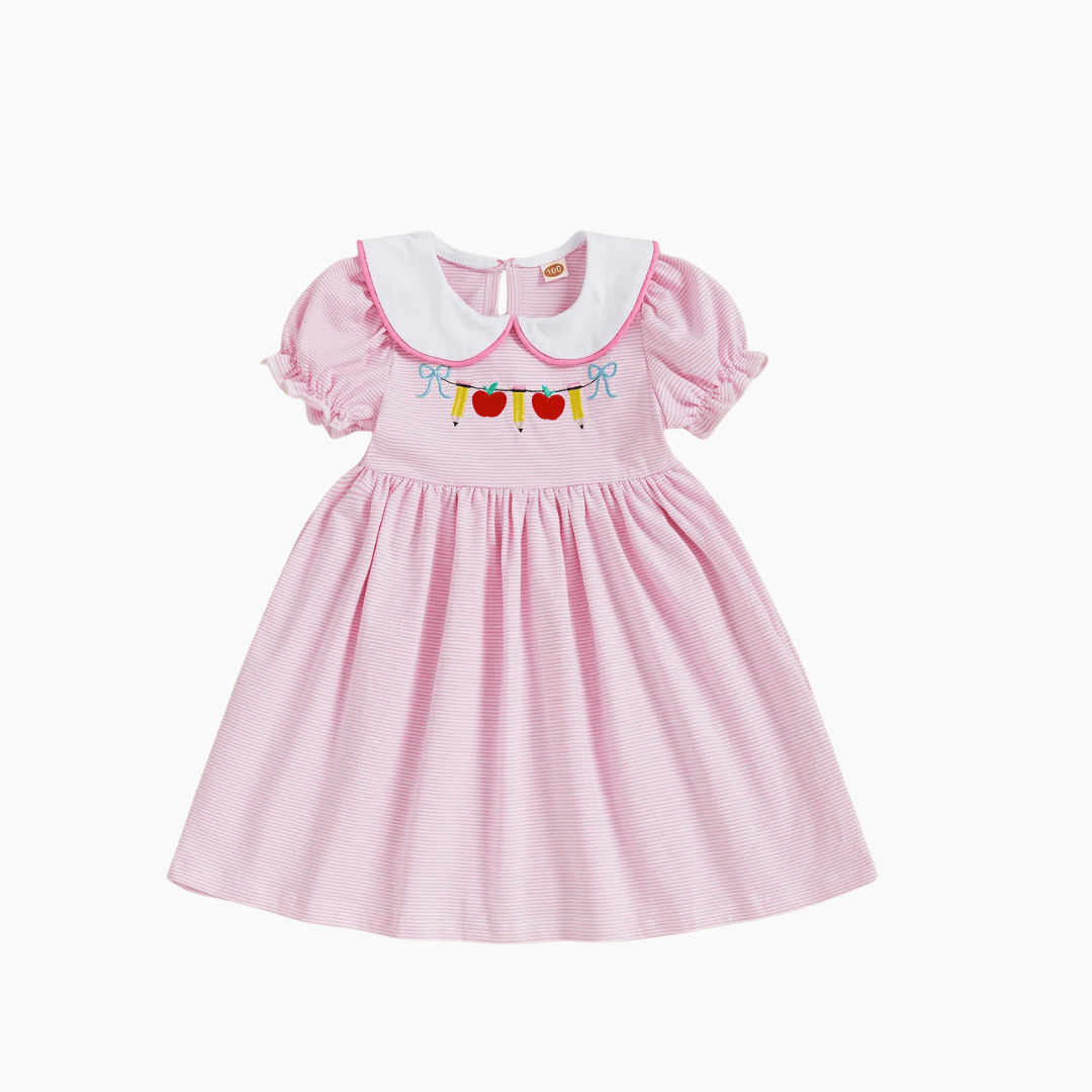 Girl Back to School Dress Striped