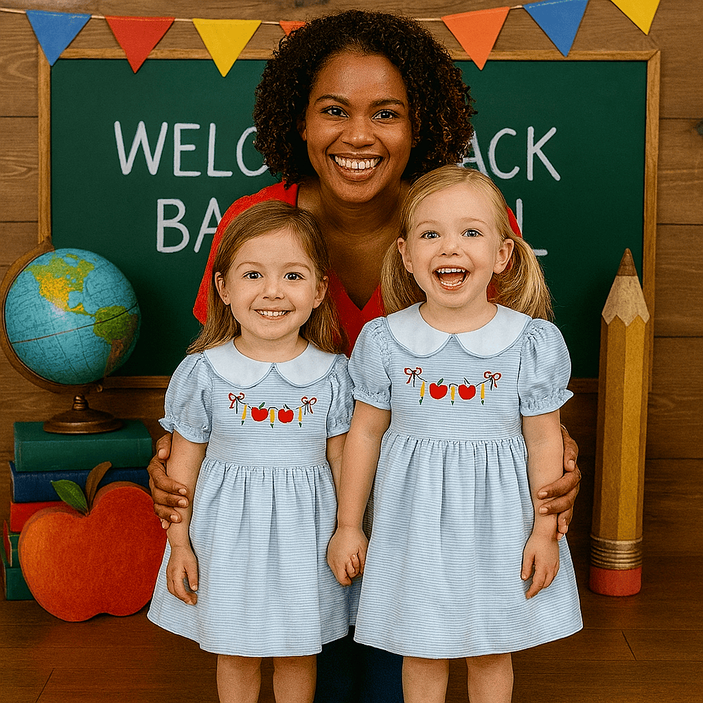 Girl Back to School Dress Striped