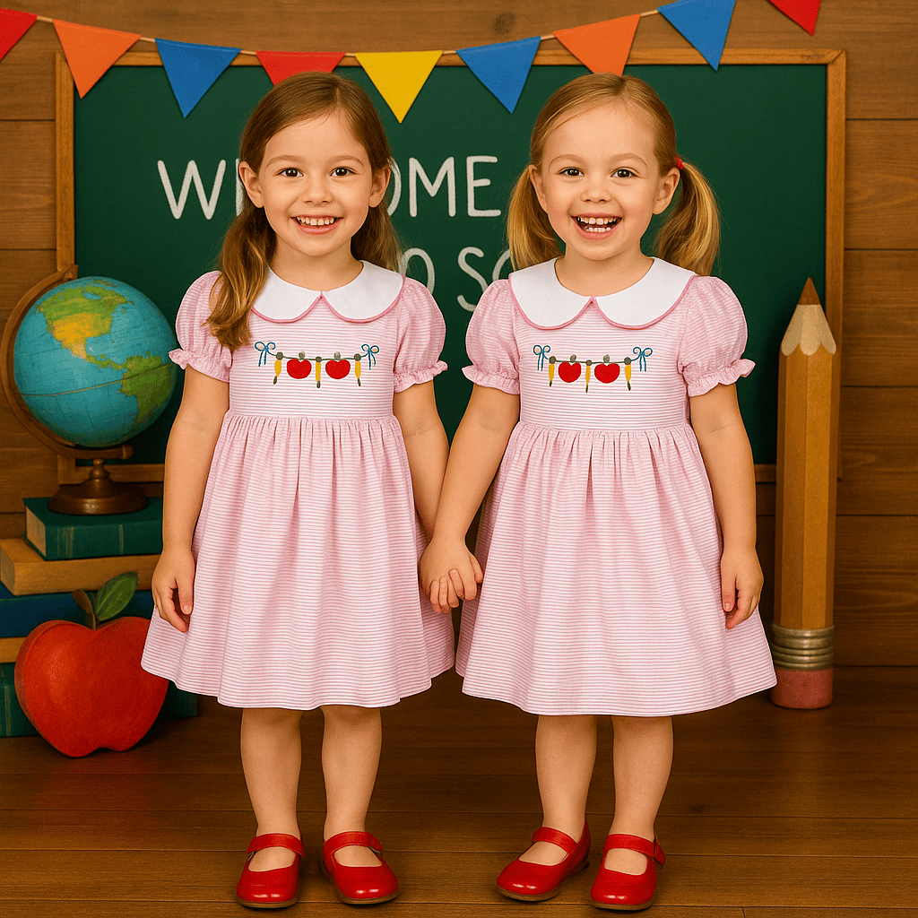 Girl Back to School Dress Striped