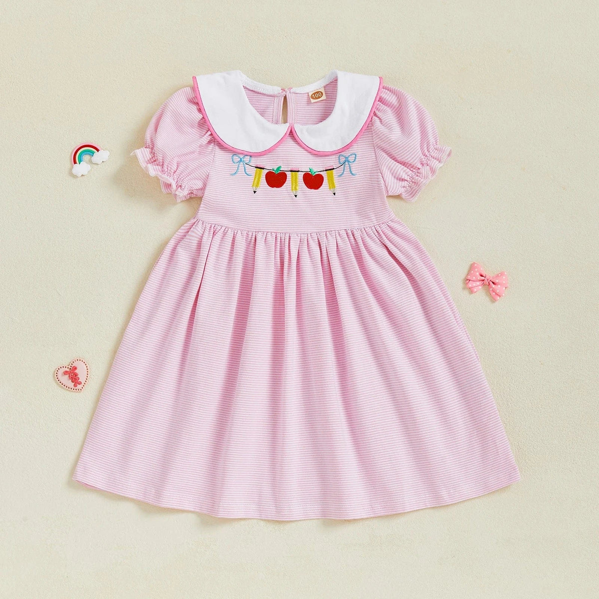 Girl Back to School Dress Striped