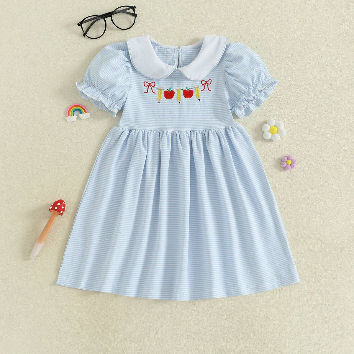 Girl Back to School Dress Striped