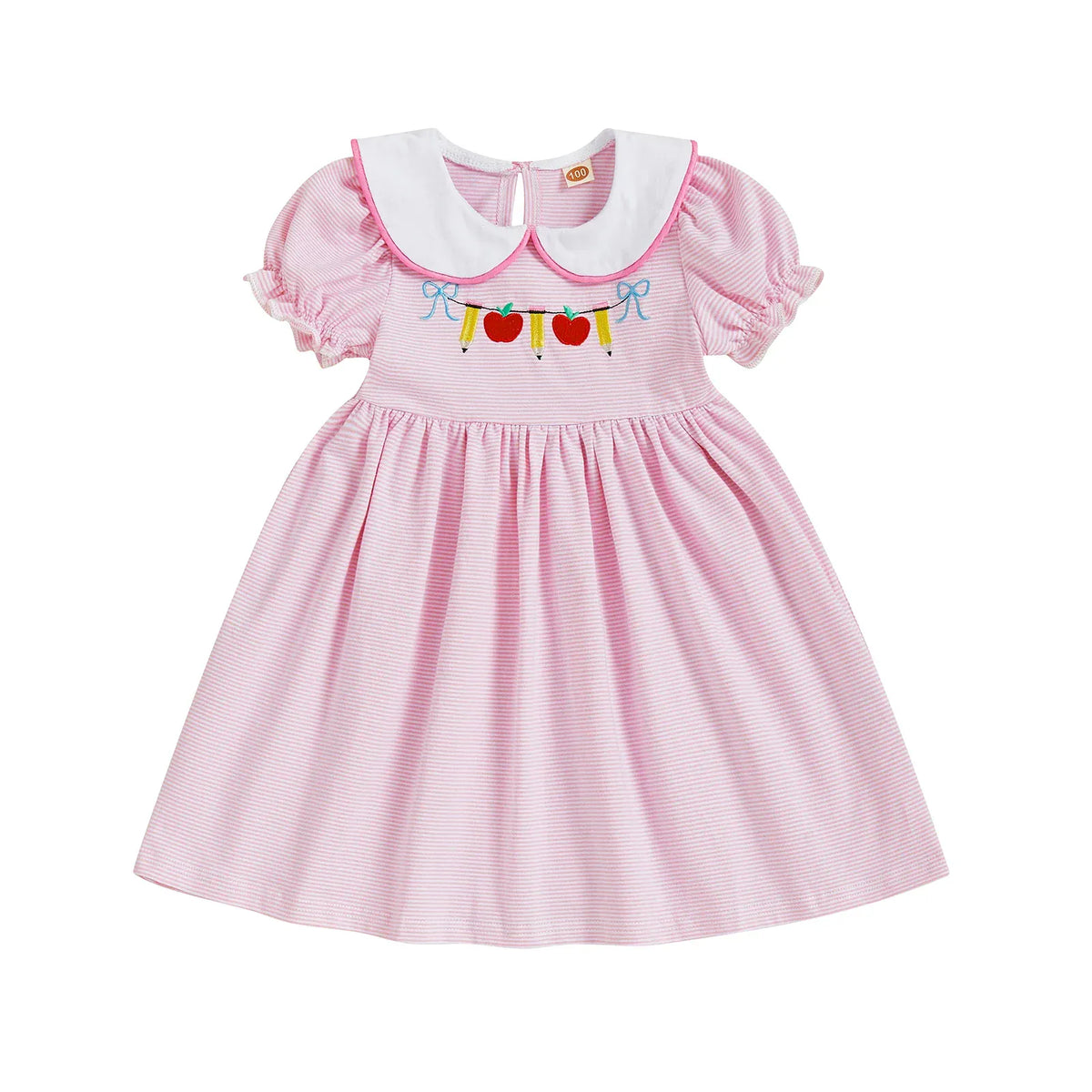 Pink / 18-24M Girl Back to School Dress Striped
