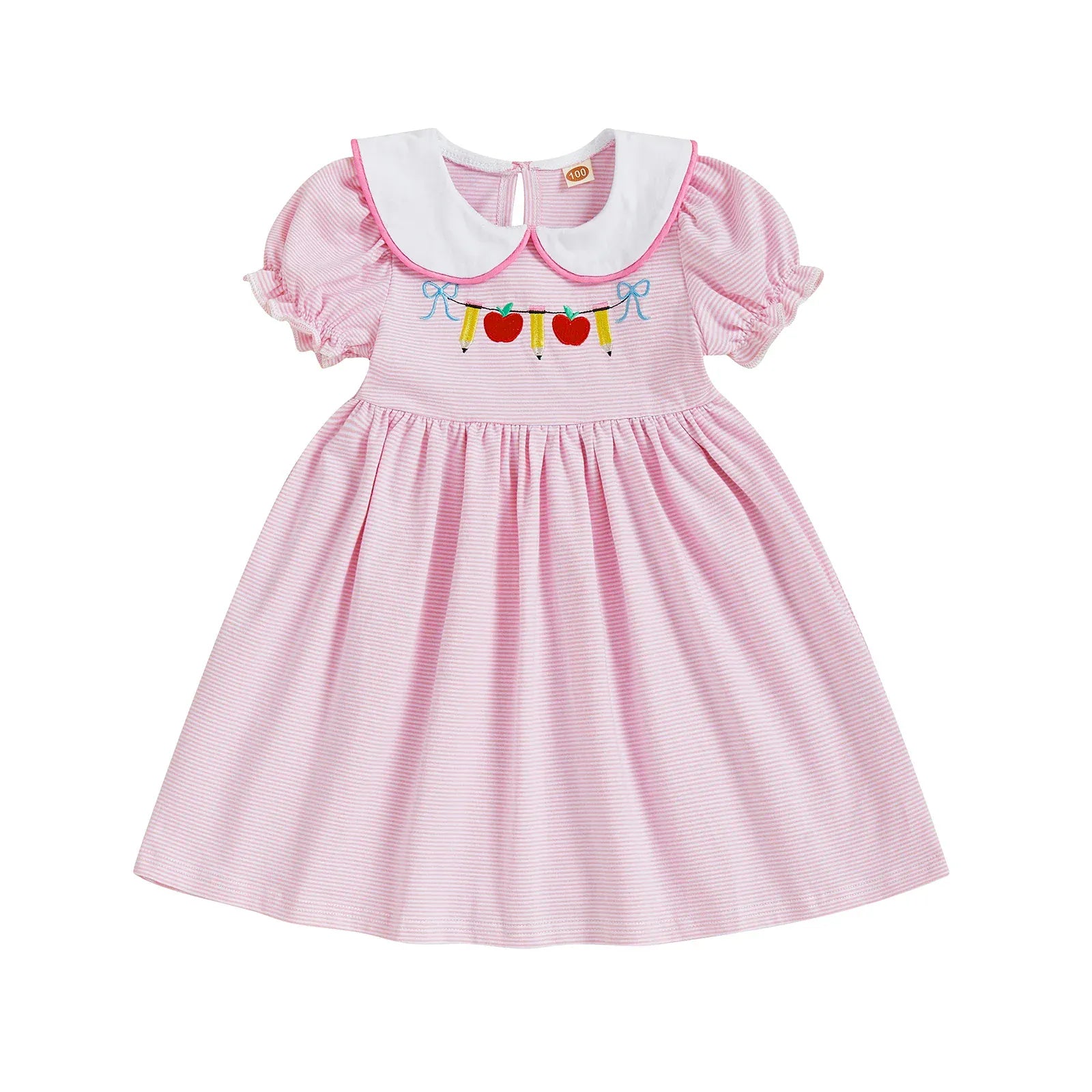 Pink / 18-24M Girl Back to School Dress Striped