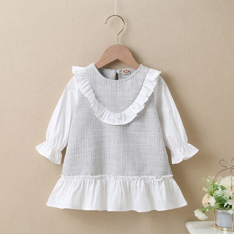 GY / 80 Girl Dresses Sweet Patchwork Ruffles L