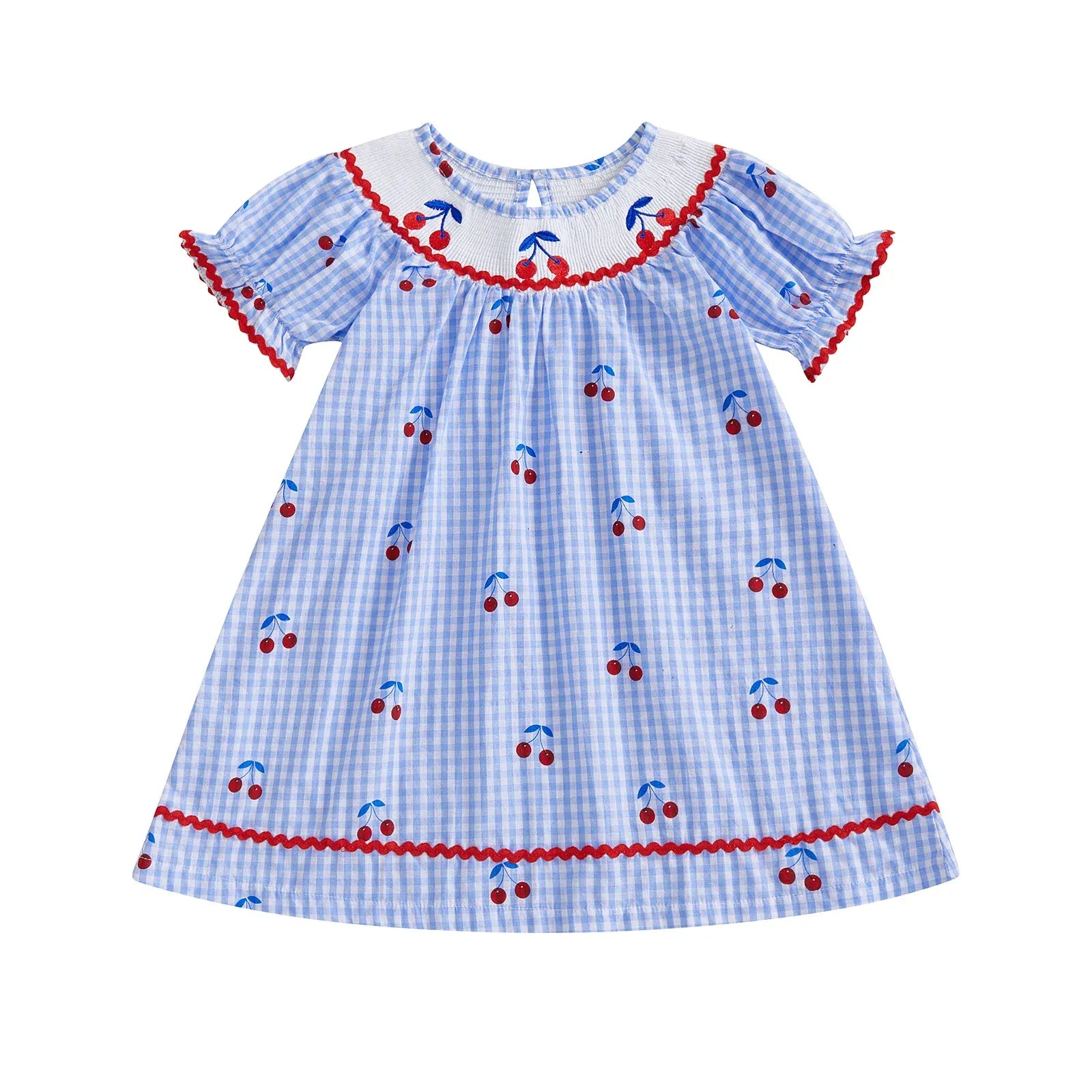 Cherry / 18-24M Girl Embroidered Summer Dress