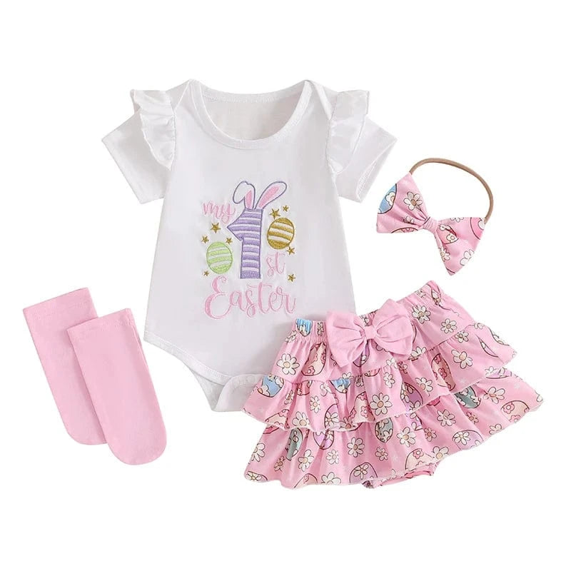 Girl's Clothing Pin Easter Eggs / 0-3M Girl My 1st Easter Outfit