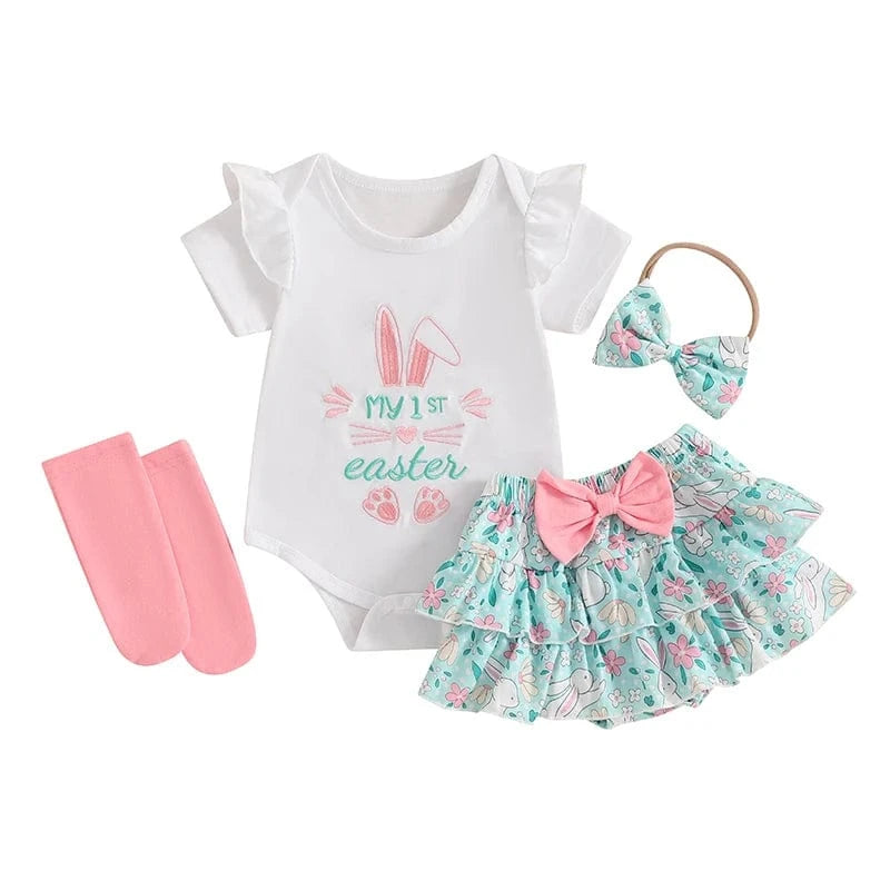 Girl's Clothing Forest Green Bunny / 0-3M Girl My 1st Easter Outfit