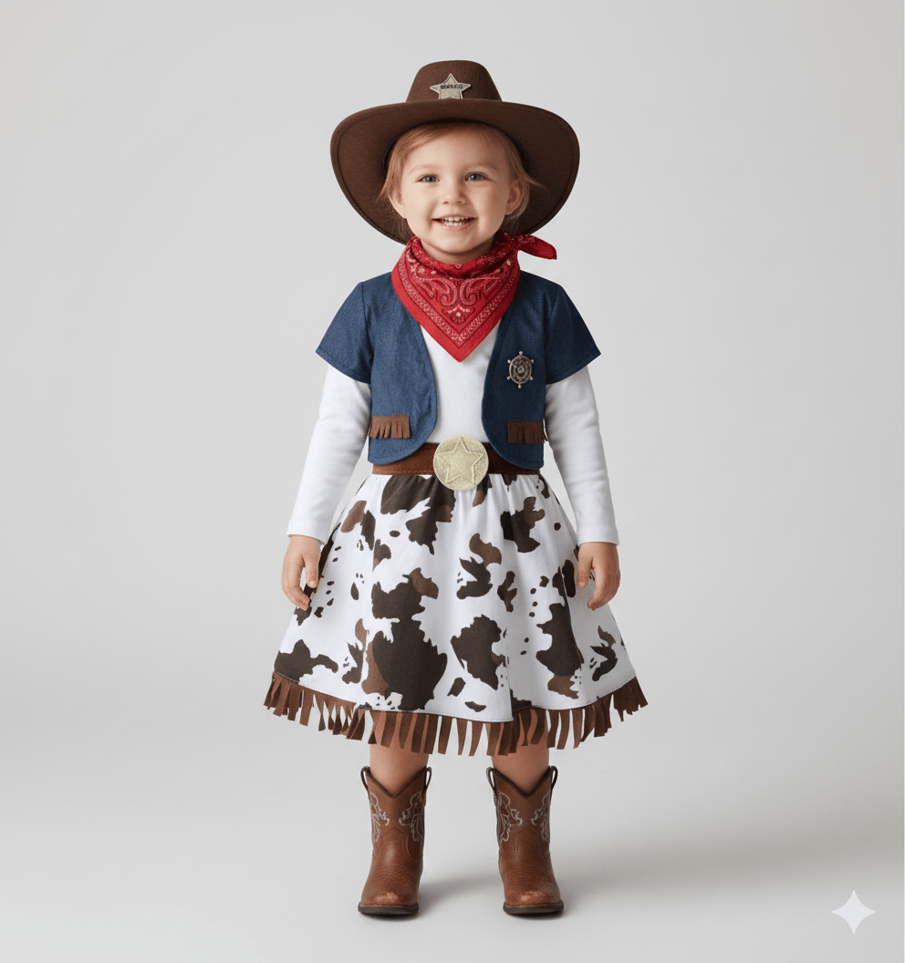 Girl's Clothing Girl's Deluxe Cowgirl Costume with Hat and Bandana