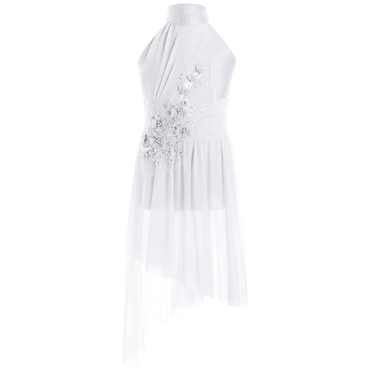 Ivory / 6T Girl's Lyrical Dance Dress with High-Low Skirt