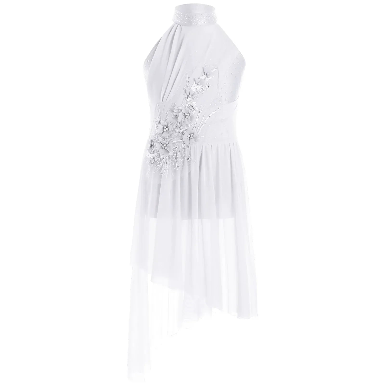 Ivory / 6T Girl's Lyrical Dance Dress with High-Low Skirt