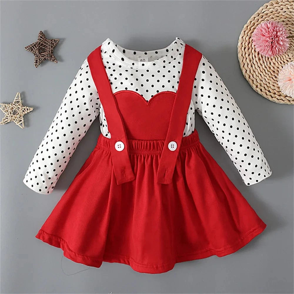 Girl Valentine Day Outfit, Red / 18-24M