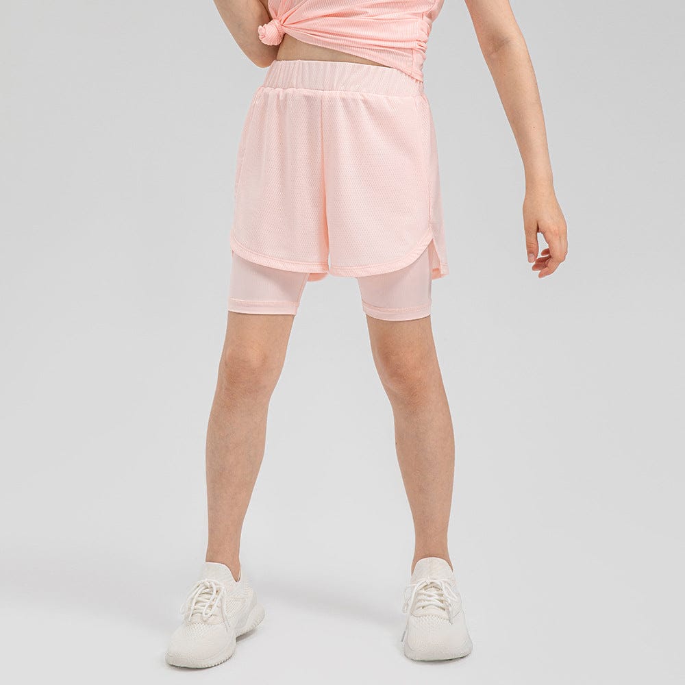 Pink / 5-6T Girls 2 in 1 Summer Sports Shorts