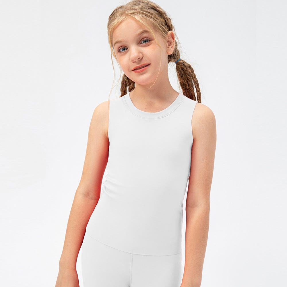 White / 5-6T Girls’ Active Yoga Tank Top