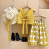 Baby &amp; Toddler Mustard / 2T Girls&#39; Backless Top with Polka Dot Bloomers and Sun Hat