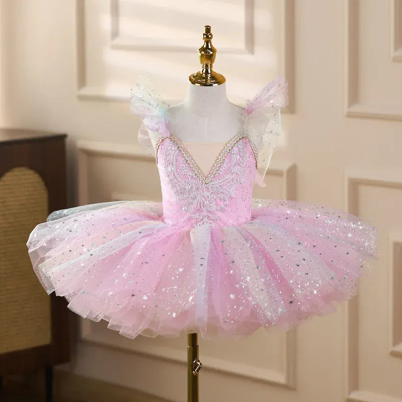 Girls Ballet Tutu Dress Soft Tulle Puffy Princess Dance Costume