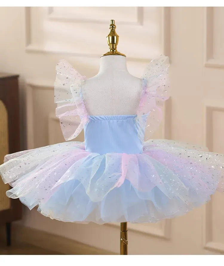 Girls Ballet Tutu Dress Soft Tulle Puffy Princess Dance Costume