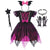 5PCS Set2 / 7-8T Girls Bat Costume Set