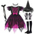 6PCS Set4 / 7-8T Girls Bat Costume Set