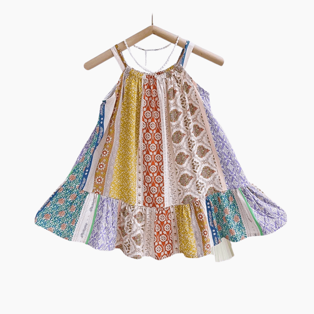 girls boho dress Girls Boho Floral Patchwork Dress, Multi / 5T