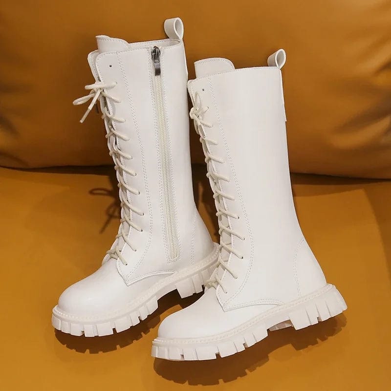 FORMEL CAMELE[ポメルカメレ] Yubia Rain Boots 01 Ivory 5cm Stylish Princess Boots - Momorii