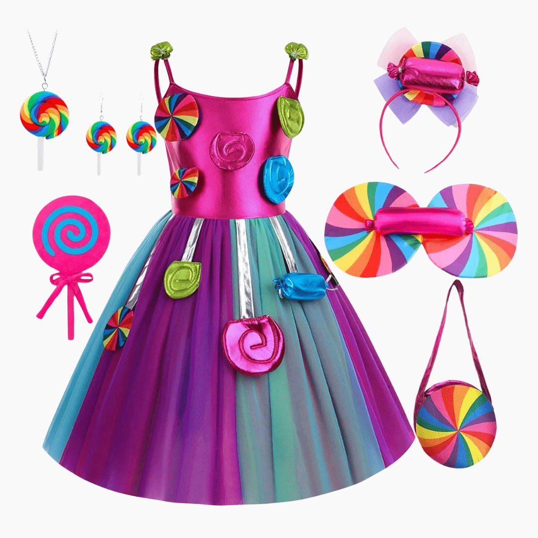 Girls&#39; Candy Rainbow Lollipop Dress