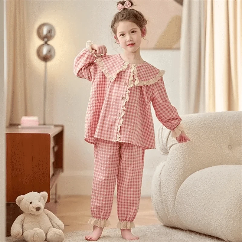 Checkered / 3-4T Girls Checkered Pajamas Set