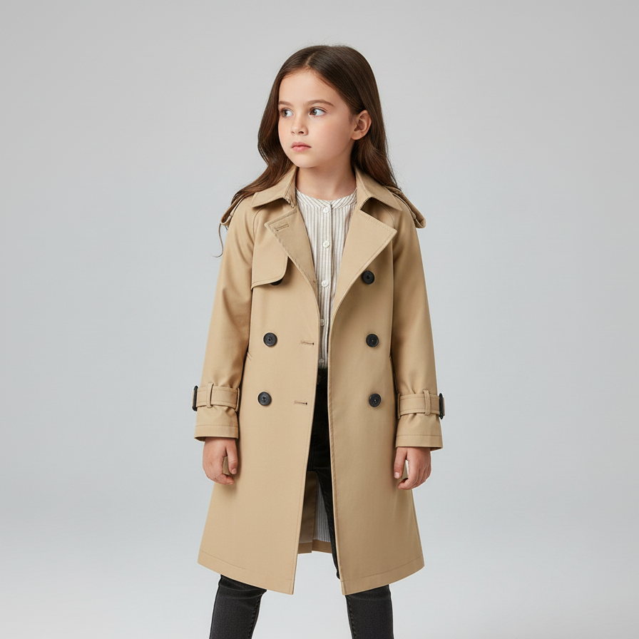 Girls' Classic England-Style Windbreaker