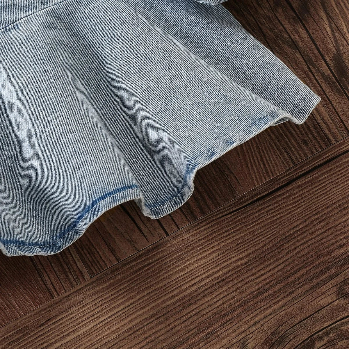 Girls' Denim Ruffle Dress with Purse