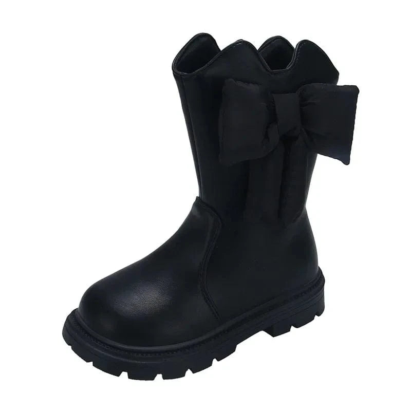 Black / 26 Girls Fashion Bow Boots
