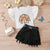 1077-2 / 3T Girls Fashion Denim Shorts Suit