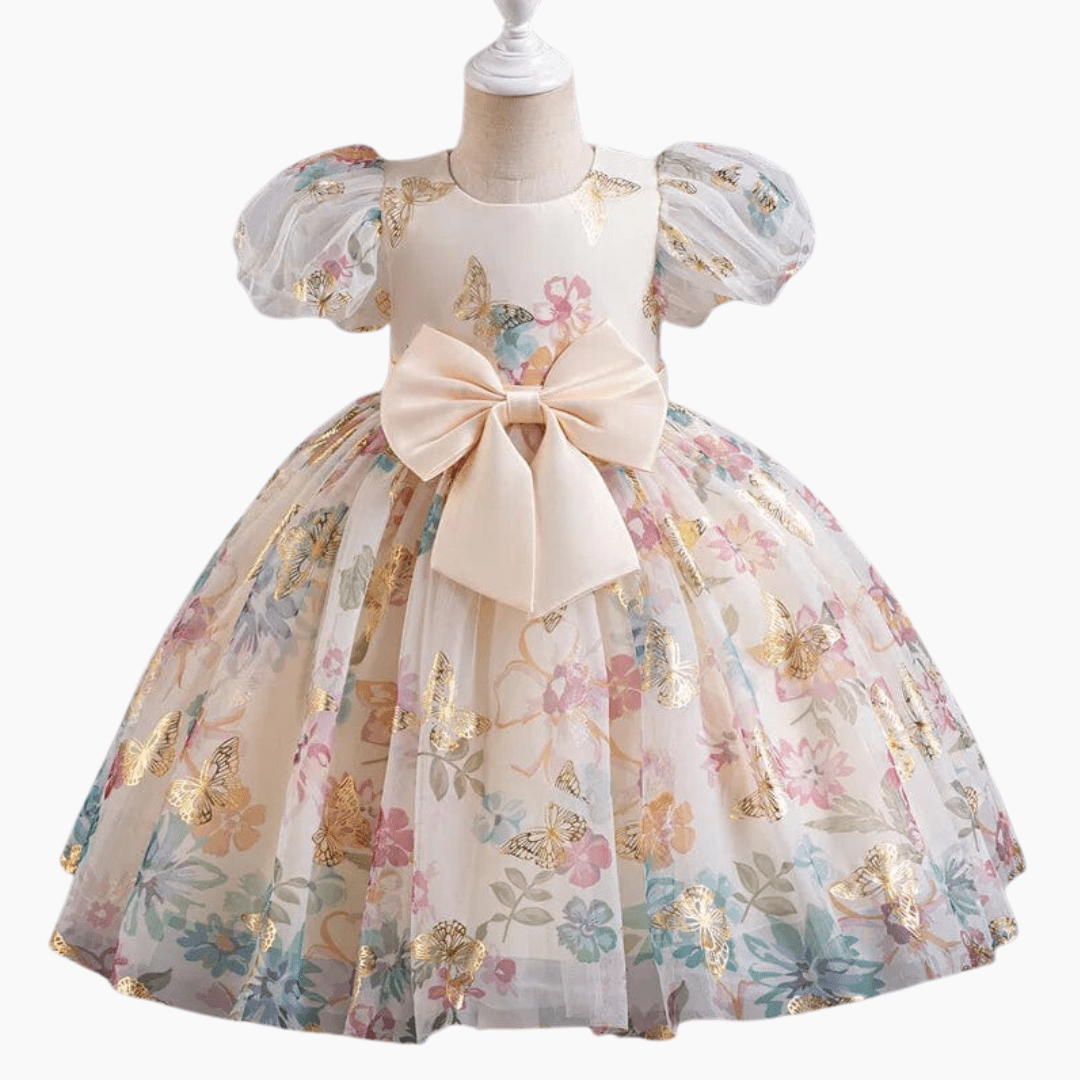 Girls Floral Butterfly Princess Dress