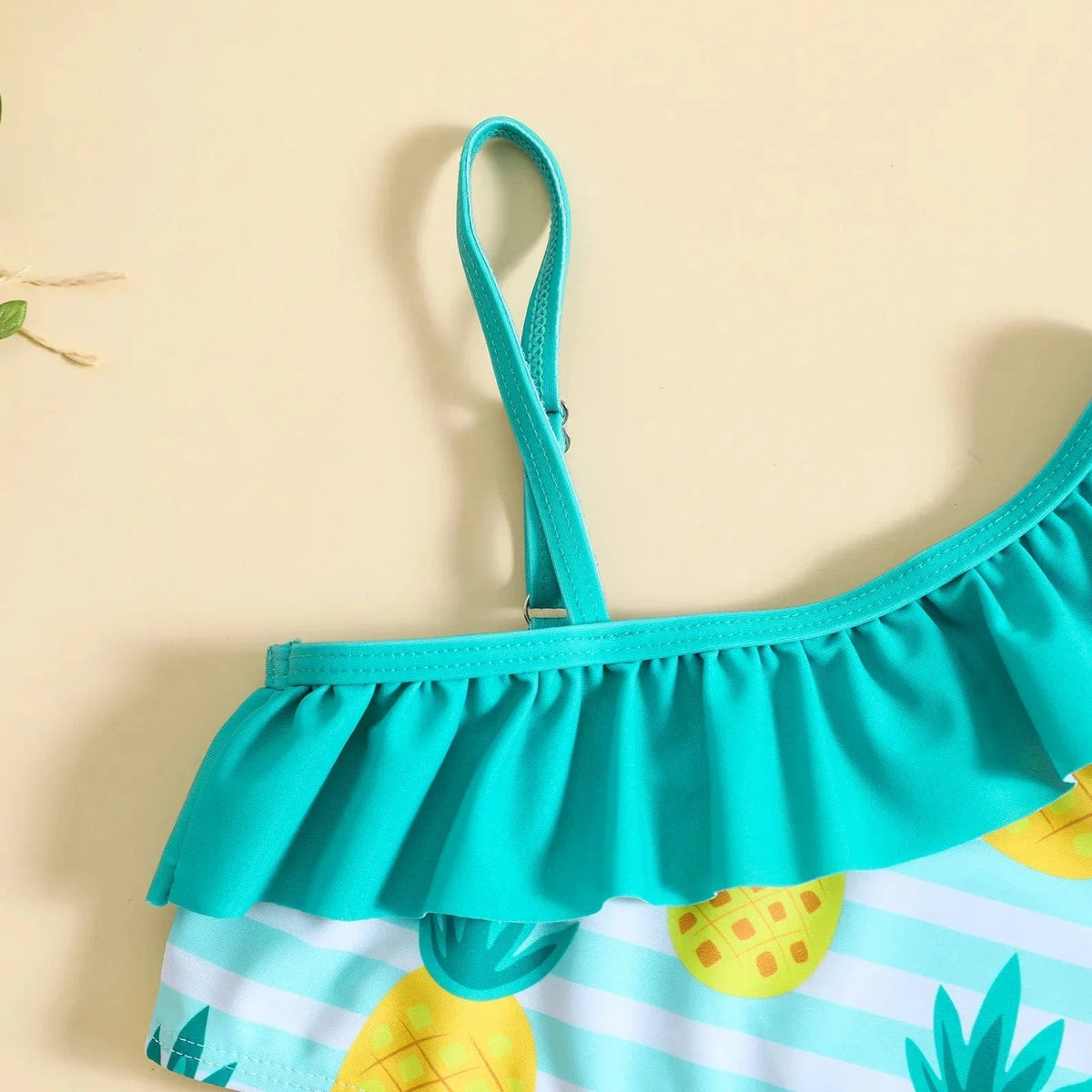 Girls Fruit Print Ruffle Bikini Set