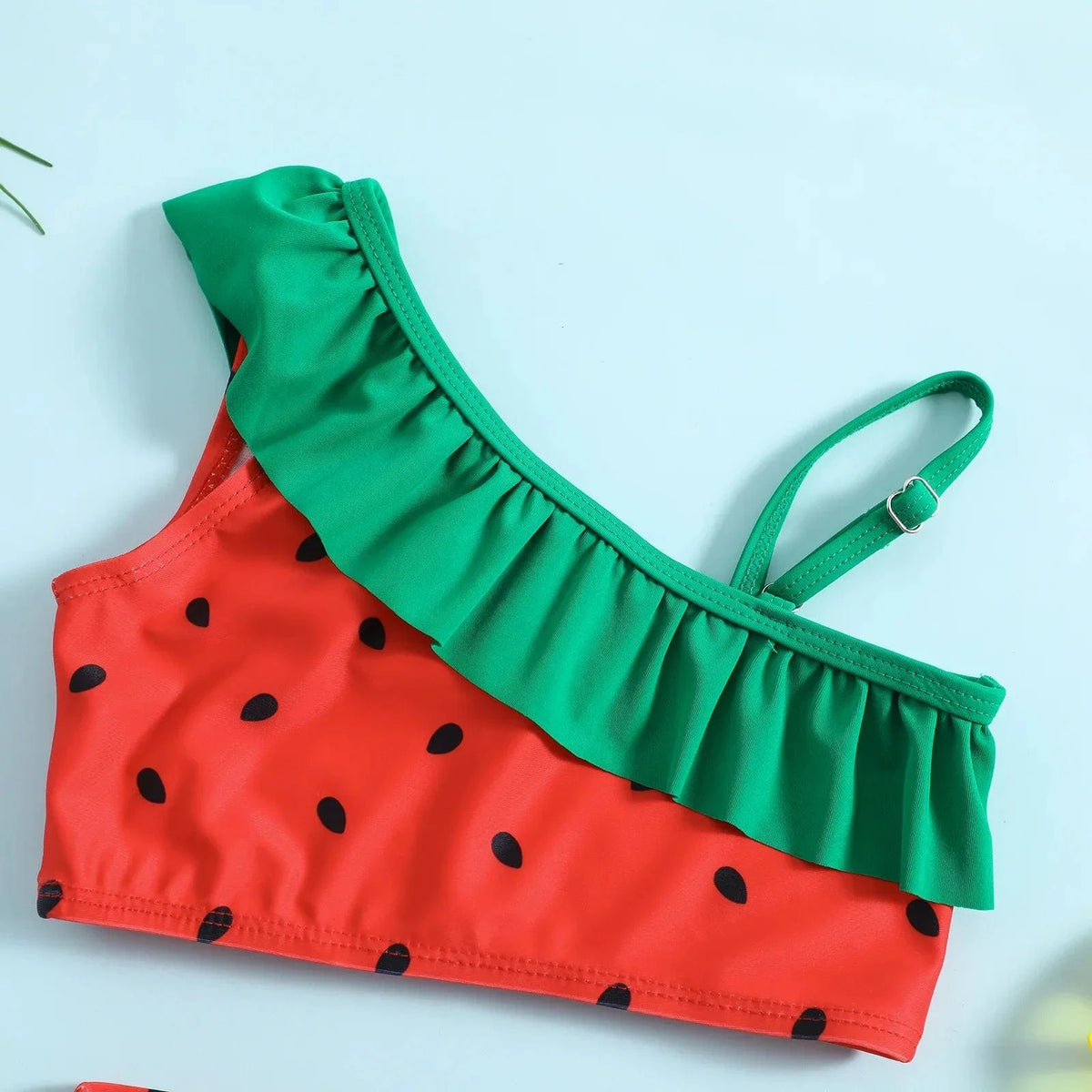 Girls Fruit Print Ruffle Bikini Set