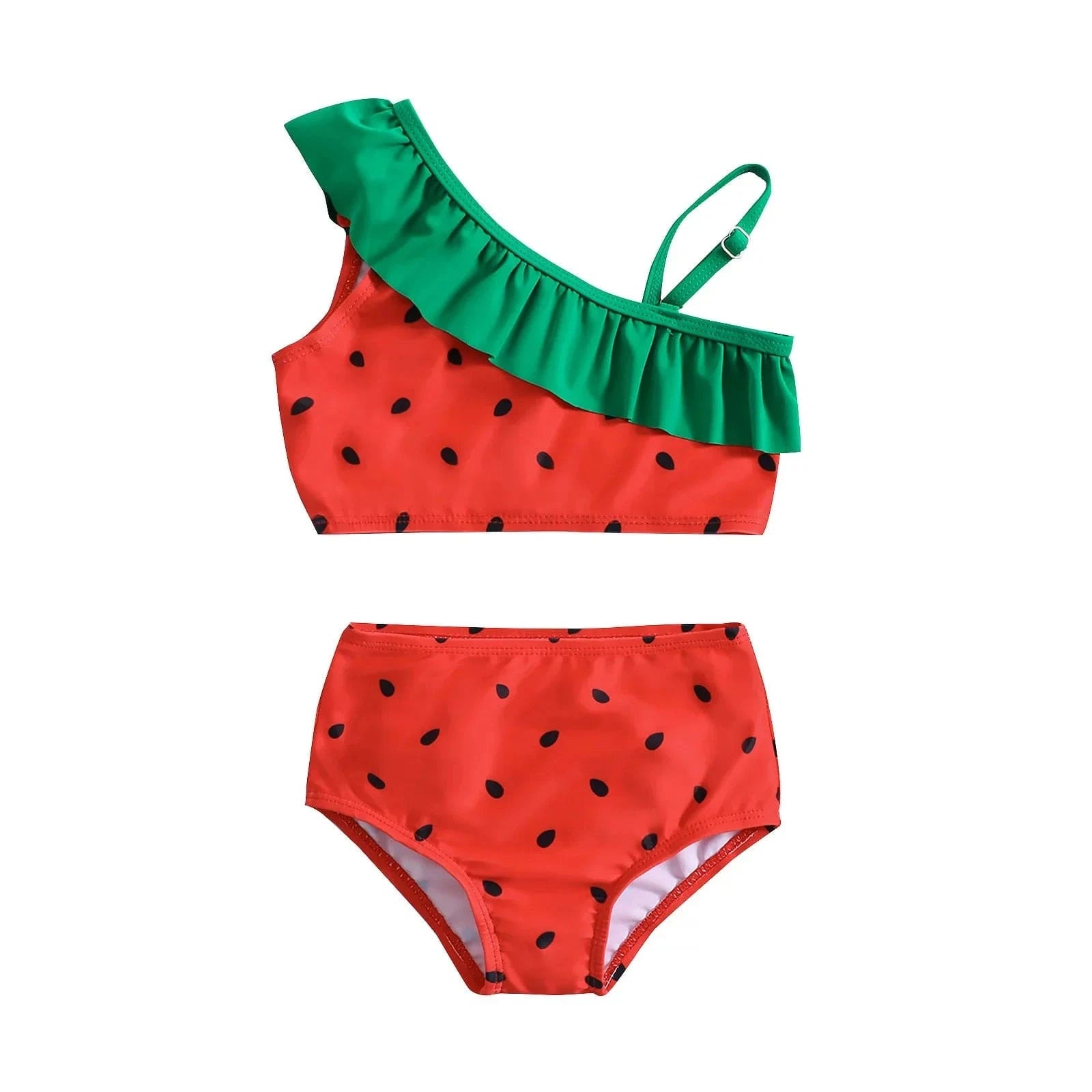 Girls Fruit Print Ruffle Bikini Set