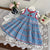 Blue (straw bag not included) / 4T Girls Gingham Cherry Dress
