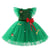 Girls Green Snowflake Cake Dress