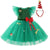 B Christmas Set / 2-3T Girls Green Snowflake Cake Dress