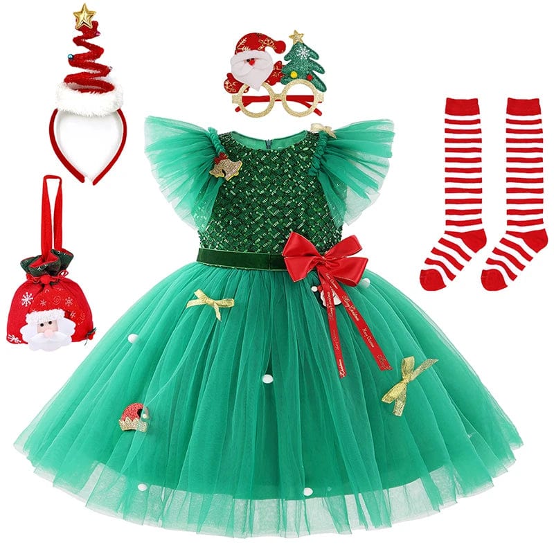 open lace back dress Snowflake Sparkle Princess Dress – Mia Belle Girls main image 1