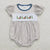 Sandy Beige / 3-6M Girls Grey Stripes Duck Embroidery