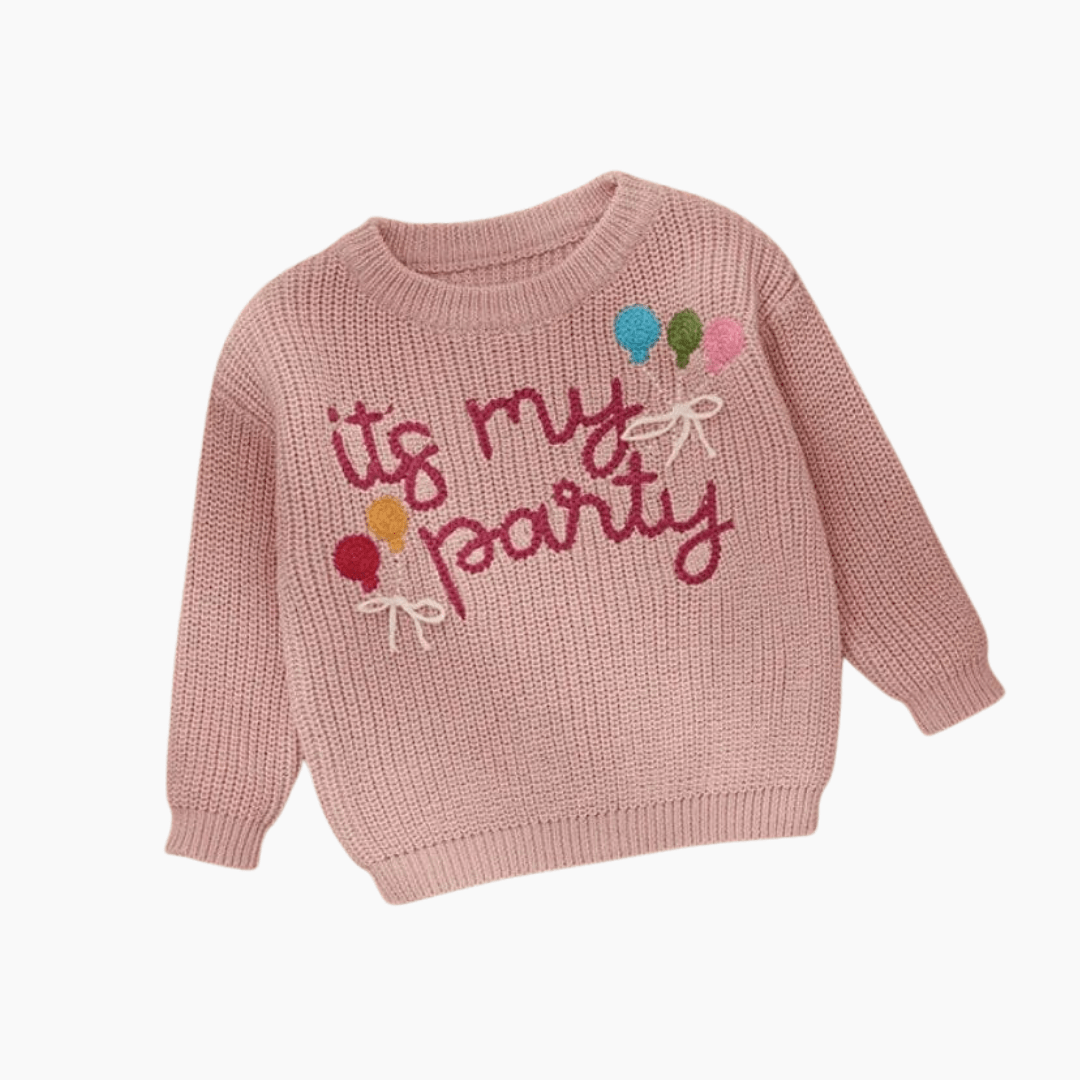 Girls Its My Party Knit Sweater