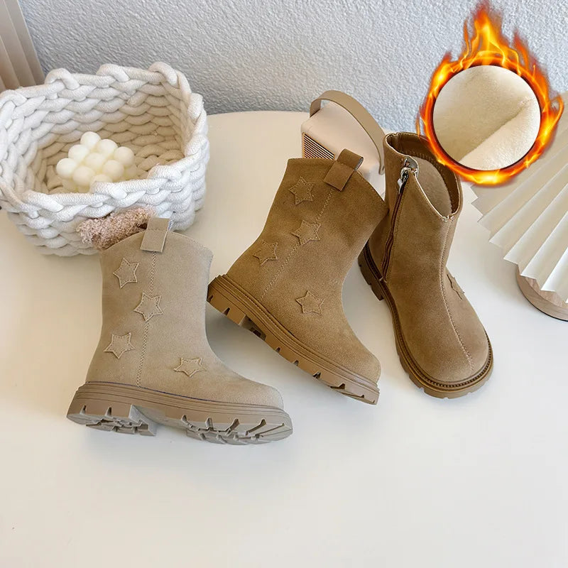 Girls' Leather Mid-Calf Boots