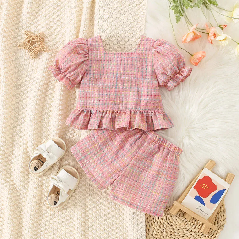 Girls Pastel Plaid Outfit