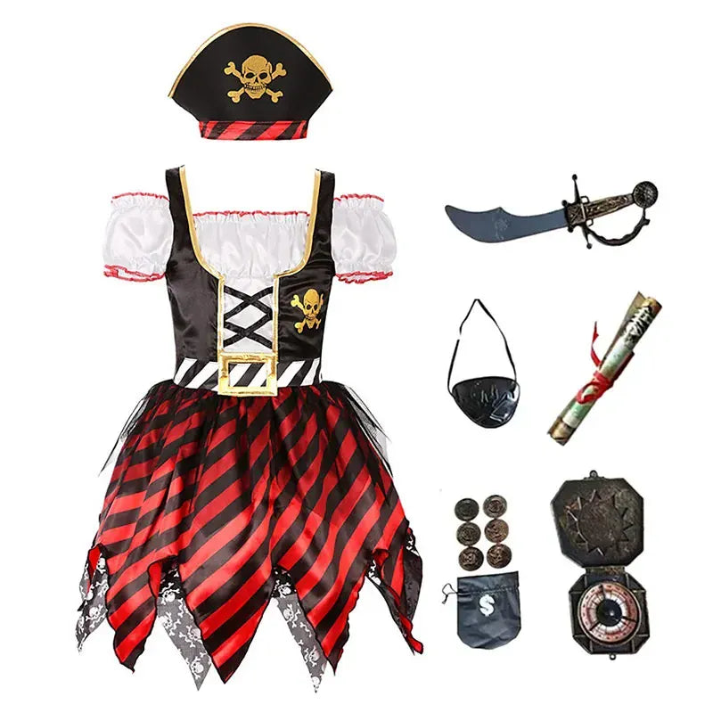 Girls Pirate Costume Set with Accessories