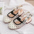 White / 26 Girls Polka Dot Mesh Slingback Sandals